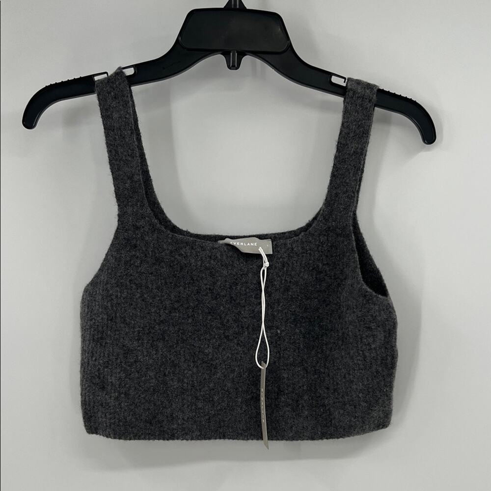 Everlane Women's Wool Blend Stretch Cropped Tank Top - Charcoal - Large - NWT
